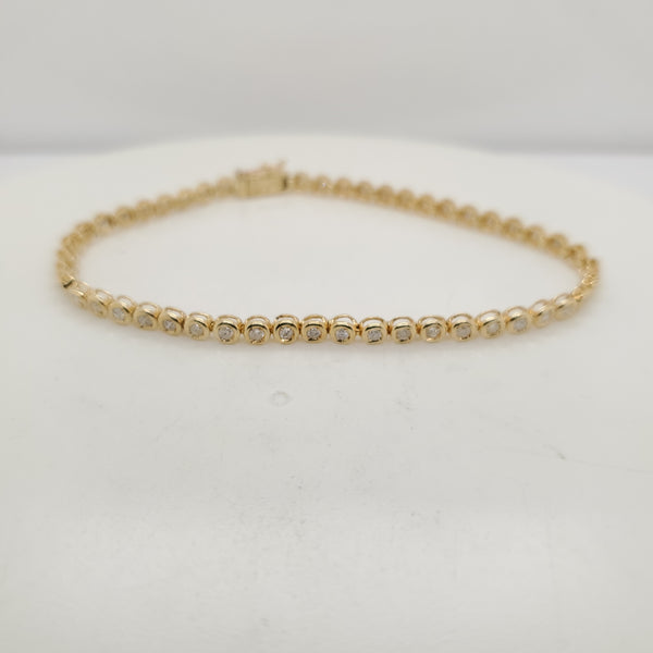 18kt Yellow Gold Diamond Tennis Bracelet