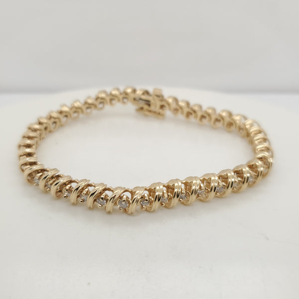 14kt Yellow Gold 2.00 Carat Diamond Tennis Bracelet