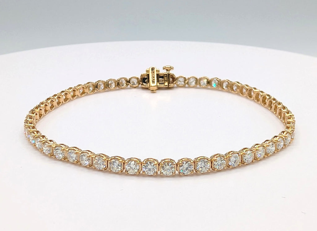 14K Yellow Gold 4.00ctw Diamond Tennis Bracelet