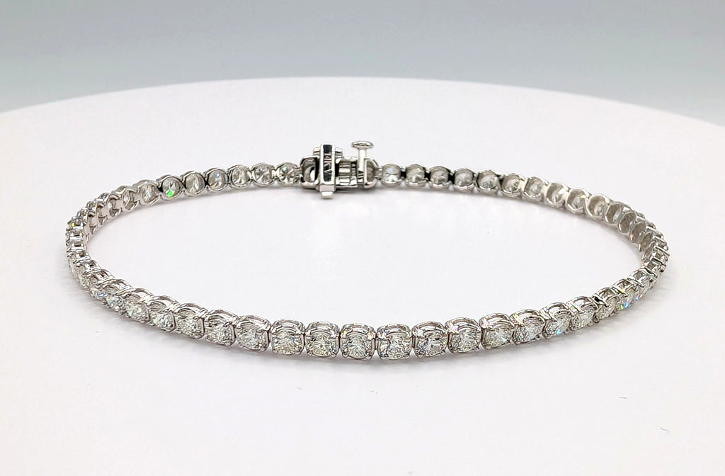 14K White Gold 4.00ctw Diamond Tennis Bracelet