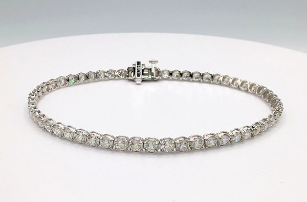 14K White Gold 4.00ctw Diamond Tennis Bracelet