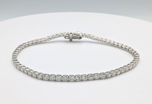 14K White Gold 3.00ctw Diamond Tennis Bracelet