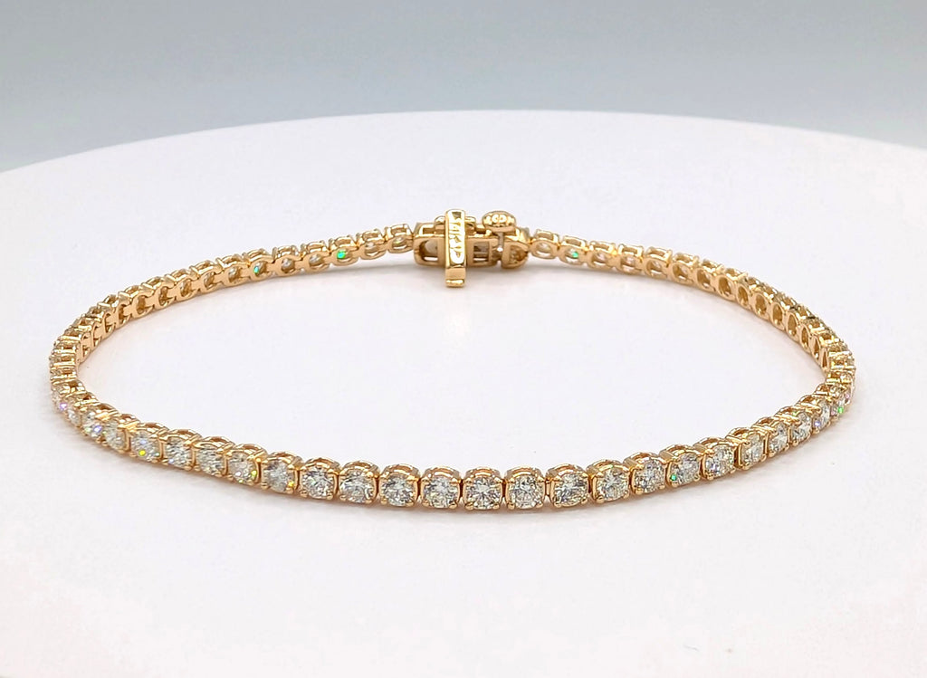 14K Yellow Gold 3.00ctw Diamond Tennis Bracelet