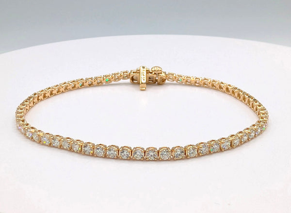 14K Yellow Gold 3.00ctw Diamond Tennis Bracelet