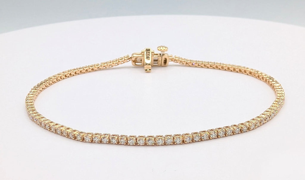 14K Yellow Gold 1.00ctw Diamond Tennis Bracelet