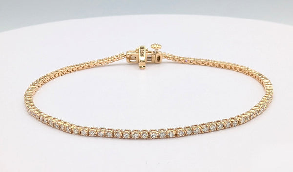 14K Yellow Gold 1.00ctw Diamond Tennis Bracelet