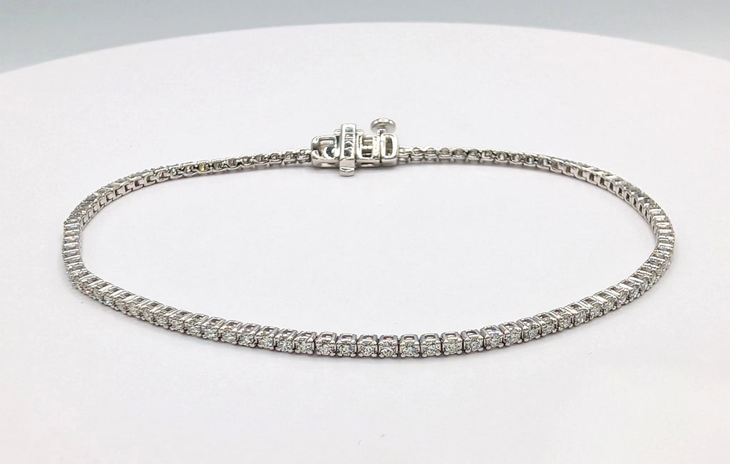 14K White Gold 1.00ctw Diamond Tennis Bracelet