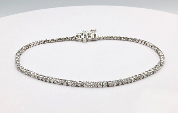 14K White Gold 1.00ctw Diamond Tennis Bracelet