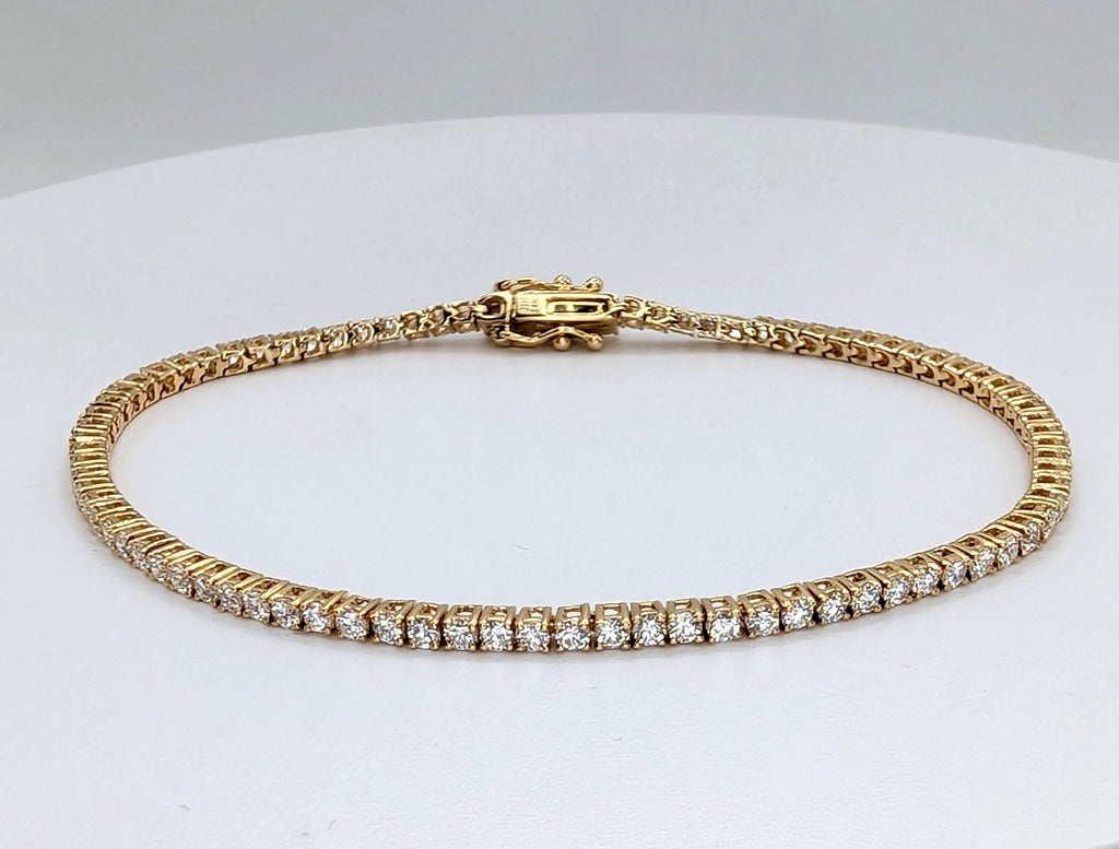 14K Yellow Gold Diamond Tennis Bracelet