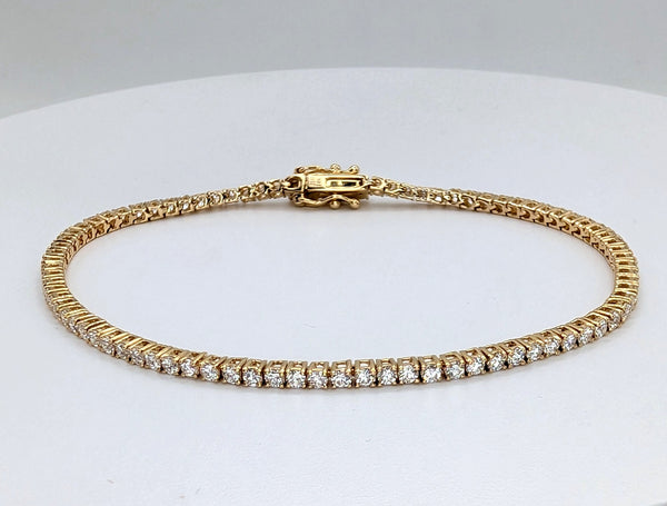 14K Yellow Gold Diamond Tennis Bracelet