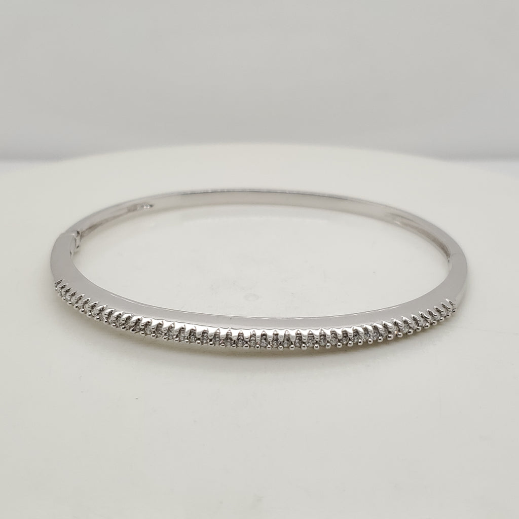 14kt White Gold Diamond Bangle bracelet