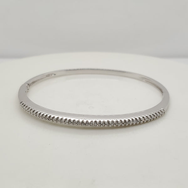 14kt White Gold Diamond Bangle bracelet