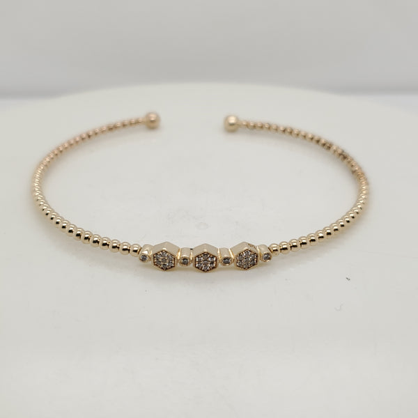 14kt Yellow Gold and Diamond Cuff bracelet