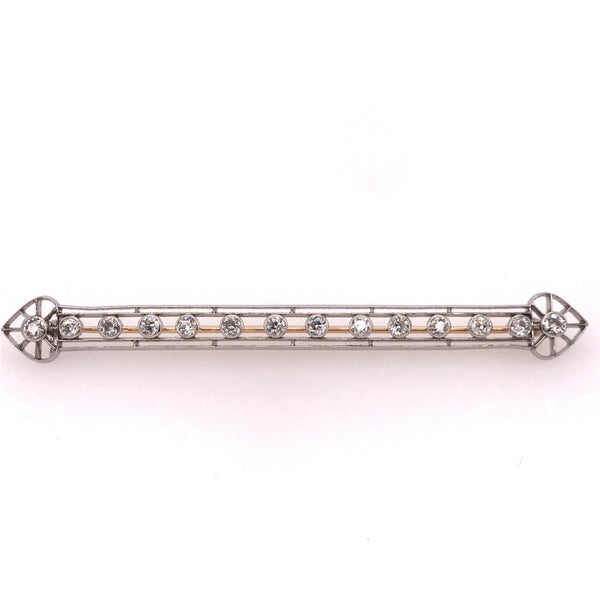 Art Deco Platinum And Diamond Bar Pin