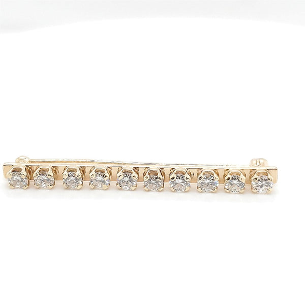 Vintage 14kt yellow gold diamond bar pin