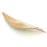 Modernist 18kt Yellow Gold and Diamond Brooch