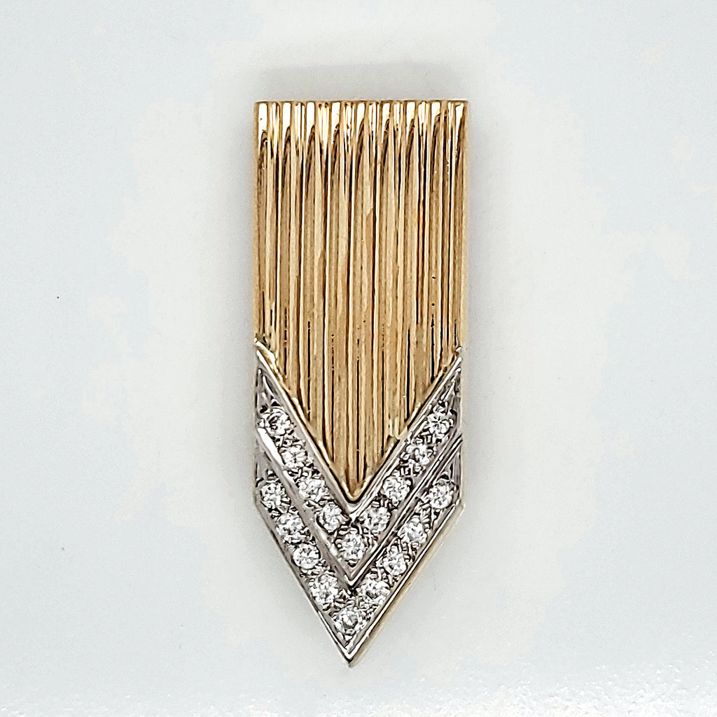 Vintage 14kt Yellow Gold and Diamond Brooch/Pendant