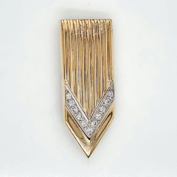 Vintage 14kt Yellow Gold and Diamond Brooch/Pendant