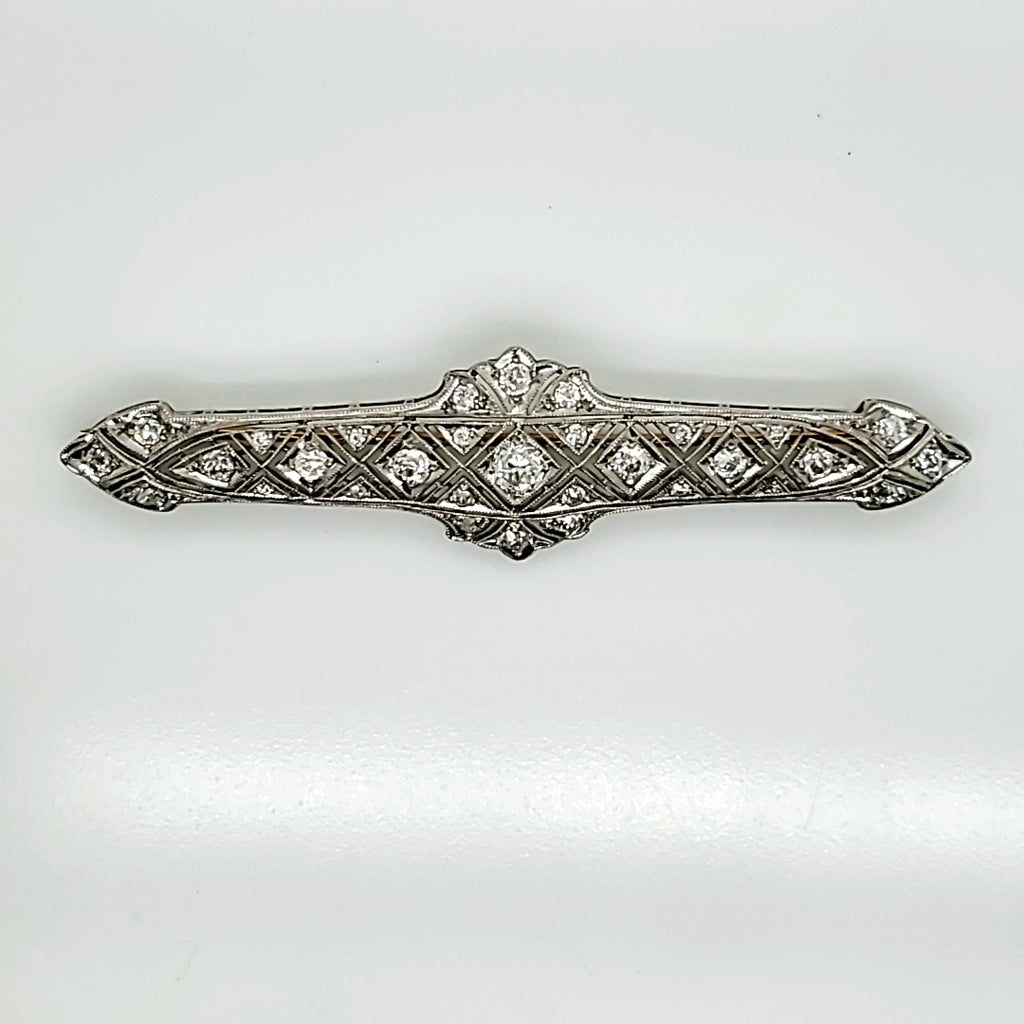 Antique Edwaridan Platinum and Diamond Brooch