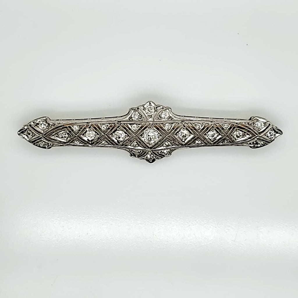 Antique Edwaridan Platinum and Diamond Brooch