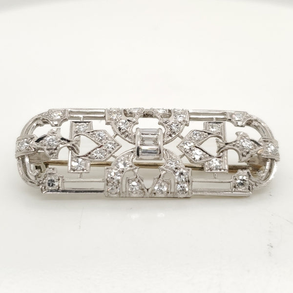 Art Deco Platinum and Diamond Brooch