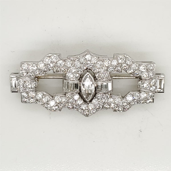 Art Deco Platinum and Diamond Brooch