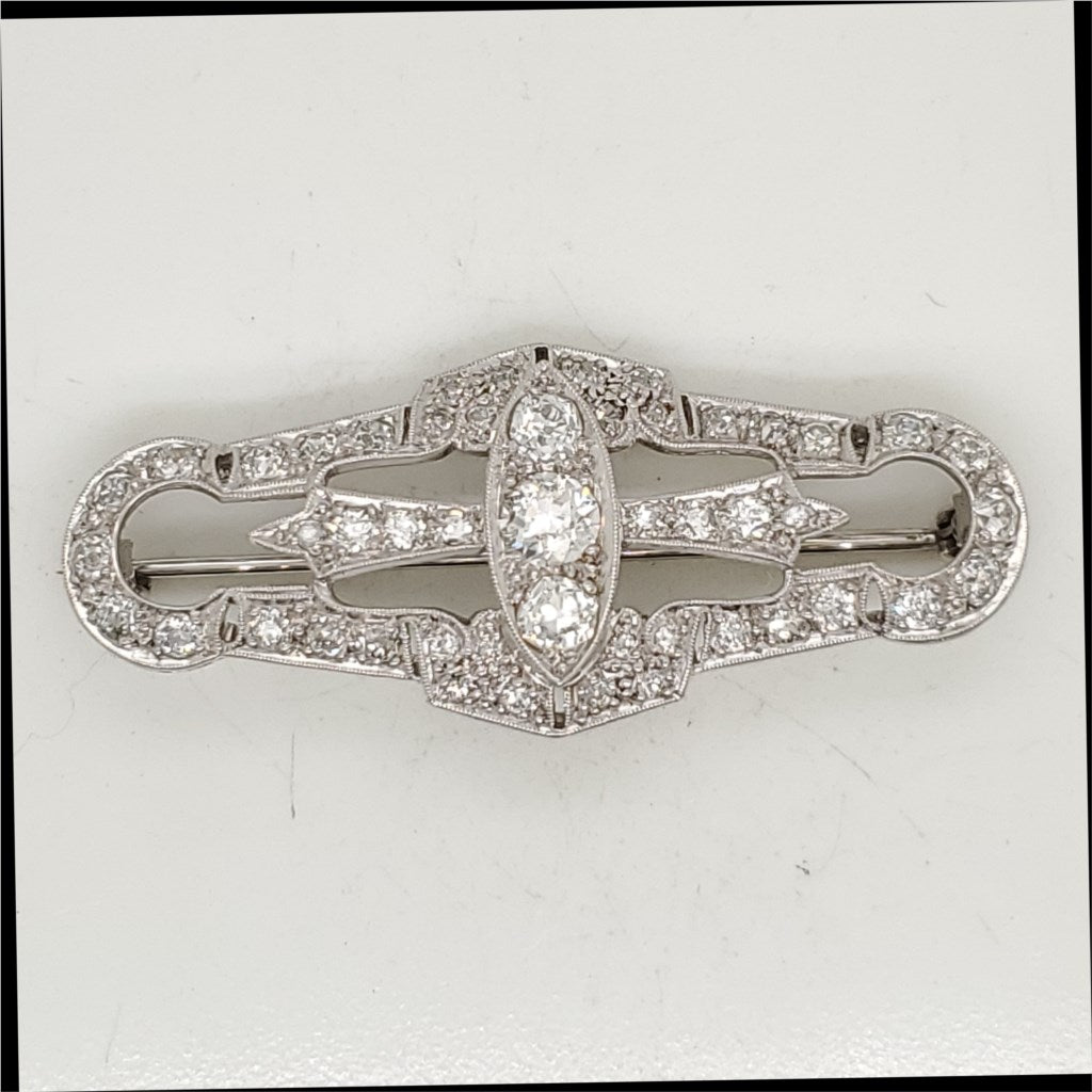 Art Deco Platinum And Diamond Brooch