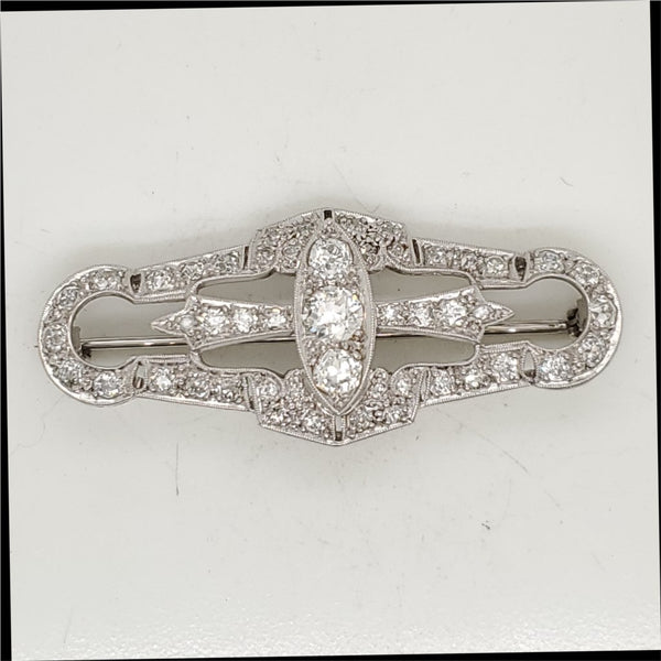 Art Deco Platinum And Diamond Brooch
