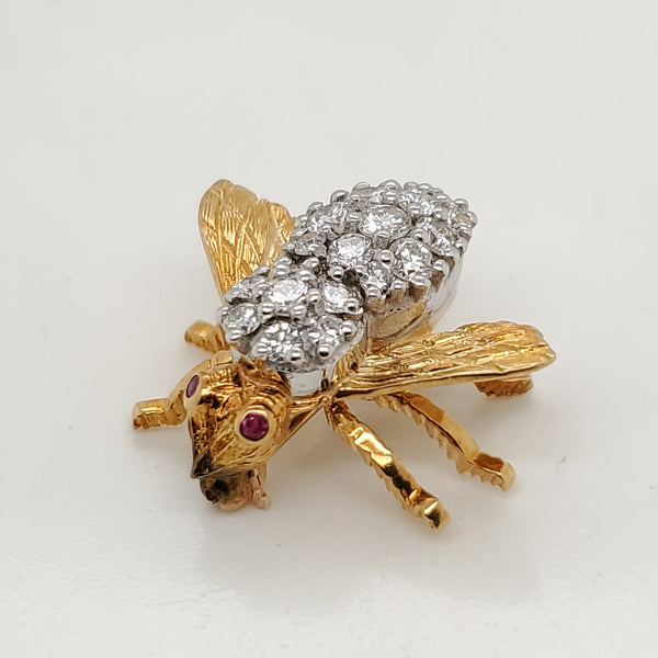 H. Rosenthal 18Kt Gold Ruby And Diamond Bee Pin