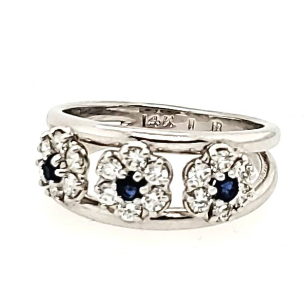 Hammerman Brothers 14Kt White Gold Diamond And Sapphire Ring