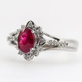 18Kt White Gold, Diamond & Ruby Ring