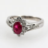 18Kt White Gold, Diamond & Ruby Ring