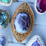 Antique Victorian 18kt yellow gold nut opal ring