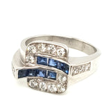 Late Art Deco diamond & sapphire ring
