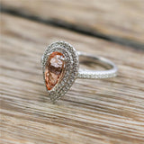 1.71 Carat Imperial Topaz 18Kt White Gold Diamond Ring