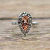 1.71 Carat Imperial Topaz 18Kt White Gold Diamond Ring