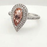 1.71 Carat Imperial Topaz 18Kt White Gold Diamond Ring