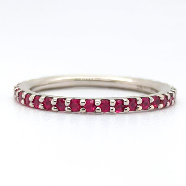 14kt White gold and Ruby Wedding Band