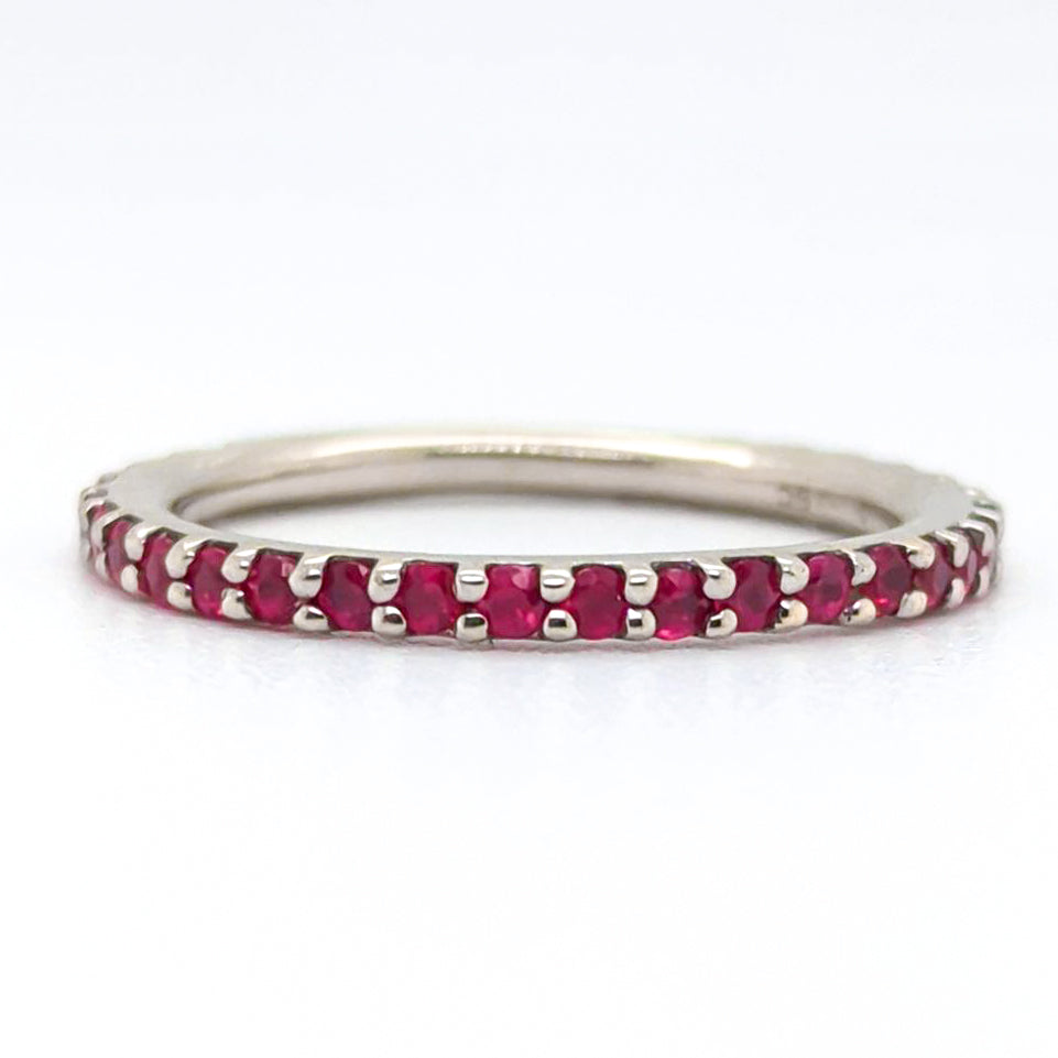 14kt White gold and Ruby Wedding Band