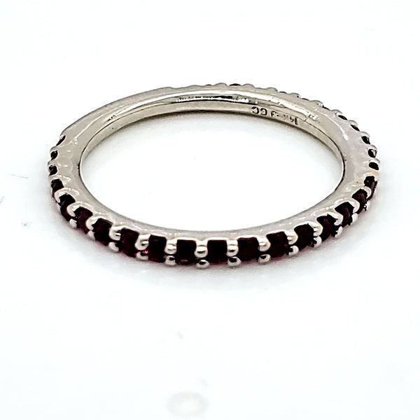 14kt White gold and Ruby Wedding Band
