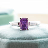 GIA Certified 1.71 Carat Natural No Heat Purple Sapphire and Diamond Platinum Ring