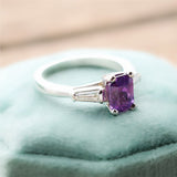 GIA Certified 1.71 Carat Natural No Heat Purple Sapphire and Diamond Platinum Ring