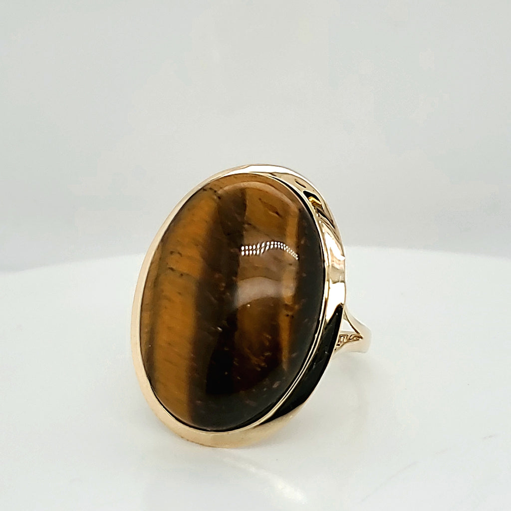 14kt Yellow Gold Tigers Eye Ring