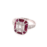 18kt White Gold Ruby And Diamond Gemstone Ring