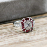 18kt White Gold Ruby And Diamond Gemstone Ring