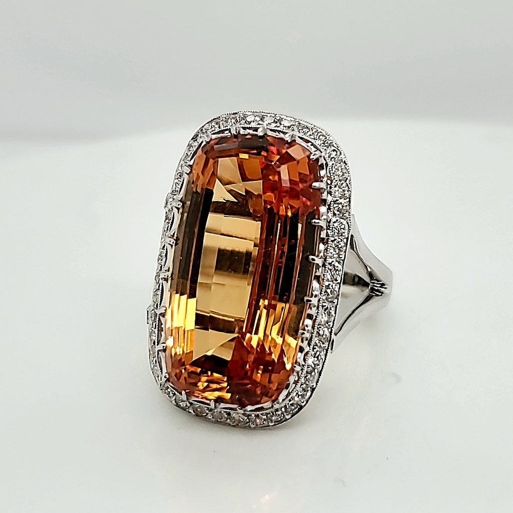 Levys Lineage Imperial Topaz Platinum And Diamond Ring