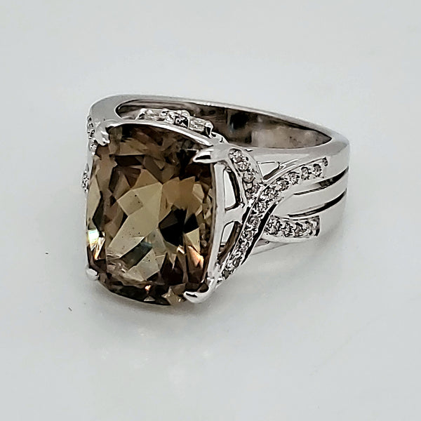 Lorique Platinum Diamond and Andalusite Ring