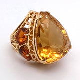 14Kt Gold And Citrine Large Ring