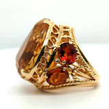 14Kt Gold And Citrine Large Ring