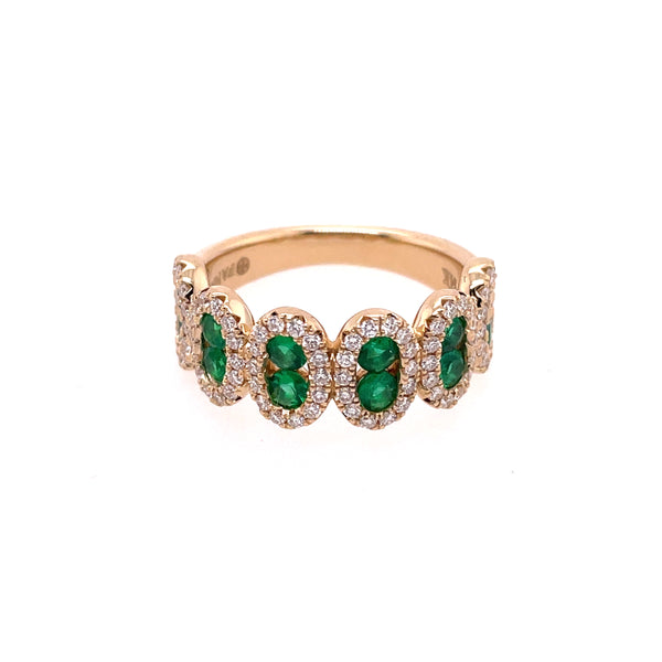 14kt Yellow Gold Emerald And Diamond Ring By Fana
